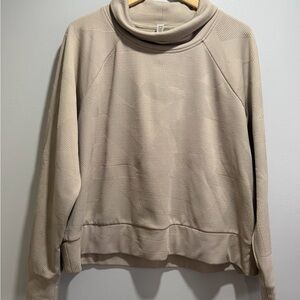 RBX Textured Cream Cowl Neck Sweater